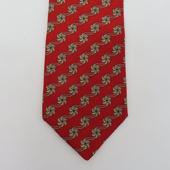 VTG Valentino Cravatte Red Floral Swirl Necktie Tie All Silk Made in Italy Men - Picture 7 of 8